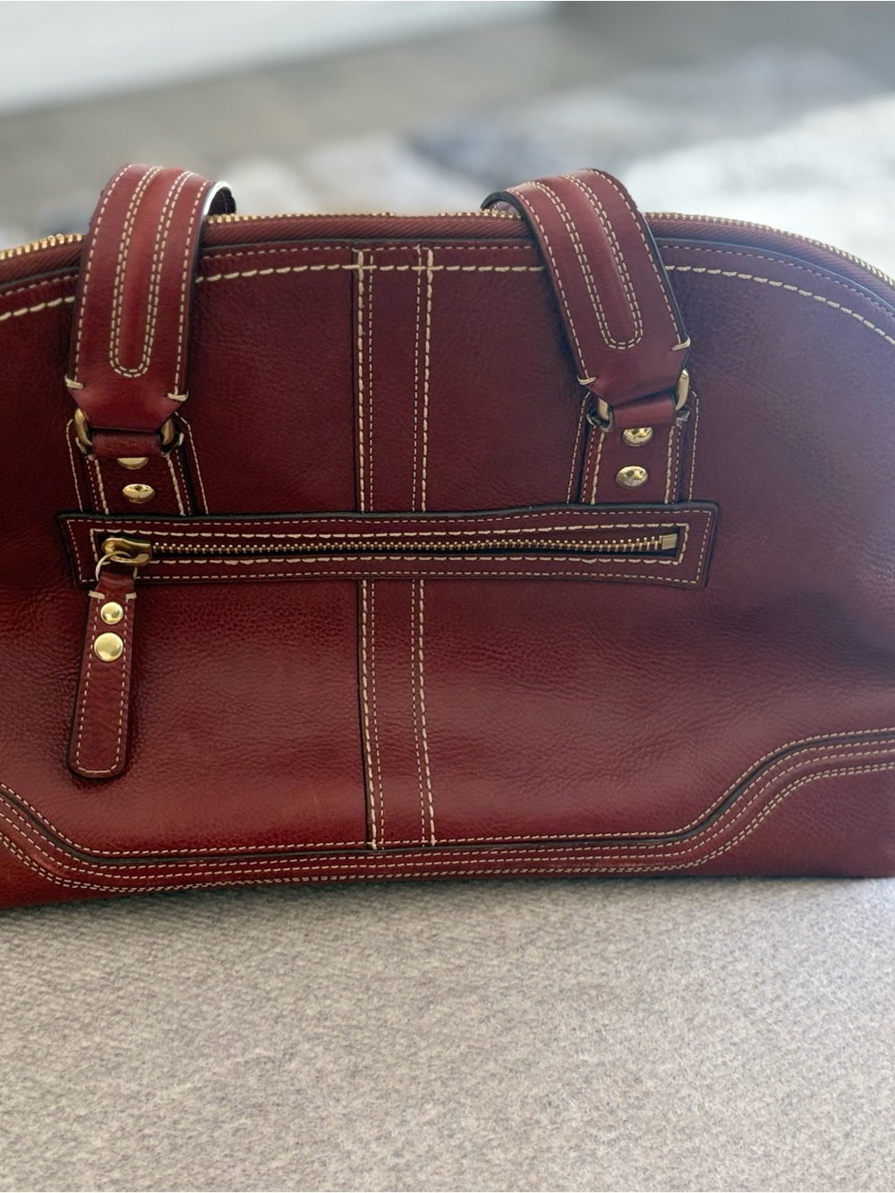Coach Vintage Miranda Burgundy Satchel with Turn-Lock Front Pocket - Picture 5 of 9